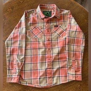 Dixxon “Georgia Peach” Flannel, kids size large.